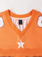 Jersey Sepak Bola Oranye Nomor 23 Ukuran Besar V-neck Kasual Musim Panas Lengan Pendek Rajutan Ramah Lingkungan 200 Gram