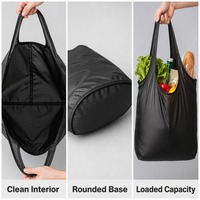 Sac fourre-tout en polyester personnalisé, fermeture à glissière, design pliable réutilisable pour les courses au supermarché, logo et couleur personnalisés