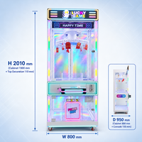 Machine à pinces à prix avec 60 pinces, éclairage LED néon, à monnayeur, un coup de pince et c'est gagné, pour parcs d'attractions, salles d'arcade et centres de divertissement familial