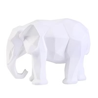 Artisanat en polyrésine Statue de Style créatif nordique la Figurine d'éléphant de géométrie pour la décoration de la maison Articles d'ameublement de bureau