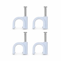 Clips de câble Ingelec 8 mm, serre-câbles en plastique, attaches à clous pour câblage électrique, boucle de câble avec clou en acier inoxydable