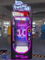 Machine de jeu distributrice de grandes poupées en plastique, à monnayeur, avec jeu de défi de frappe 'Stop Time Lucky 10s' et fonction de découpe de cadeaux, pour centre commercial et salle de jeux