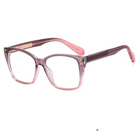 Vente chaude Vogue coloré dégradé carré lunettes Anti lumière bleue Prescription myopie optique TR90 CP Metalcore lunettes cadre