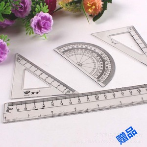 Math Sets Q-8040 4Pcs Geometric Tools Student Ruler Set For Drawing And Office Use - Product Image 2