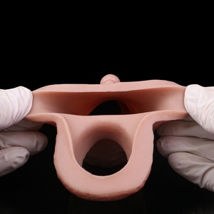 FAAK Inner Thread and Outer Texture Hump Penis Sleeve Cock Sheath Delay Ejaculation Penis Cover Reusable Condom Hollow <b>Dildo</b> - Product Image 6