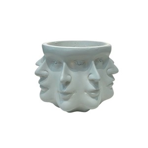 Pot de fleurs créatif en résine en forme de visage, blanc, multifacettes, pour plantes d'intérieur et décoration de la maison - Product Image 5