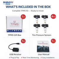 SIBOYI TPMS-PT1 Sensor TPMS Mobil Android 433.92MHz Sistem Pemantau Tekanan Ban Nirkabel Real-Time Layar LED Universal