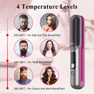 Mini <span class=keywords><strong>Brosse</strong></span> Lissante Électrique <span class=keywords><strong>Barbe</strong></span> Homme Marque Blanche Sans Fil - Product Image 3