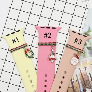 Anneaux décoratifs compatibles avec le bracelet en silicone de l'Apple Watch, décorations de bracelet de montre de la série Noël - Product Image 2