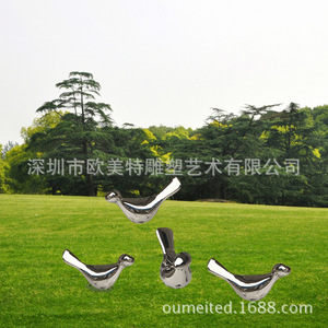 Sculpture de pigeon en acier inoxydable, décoration de pelouse extérieure, figurine animale, ornement artistique à poser au sol - Product Image 2