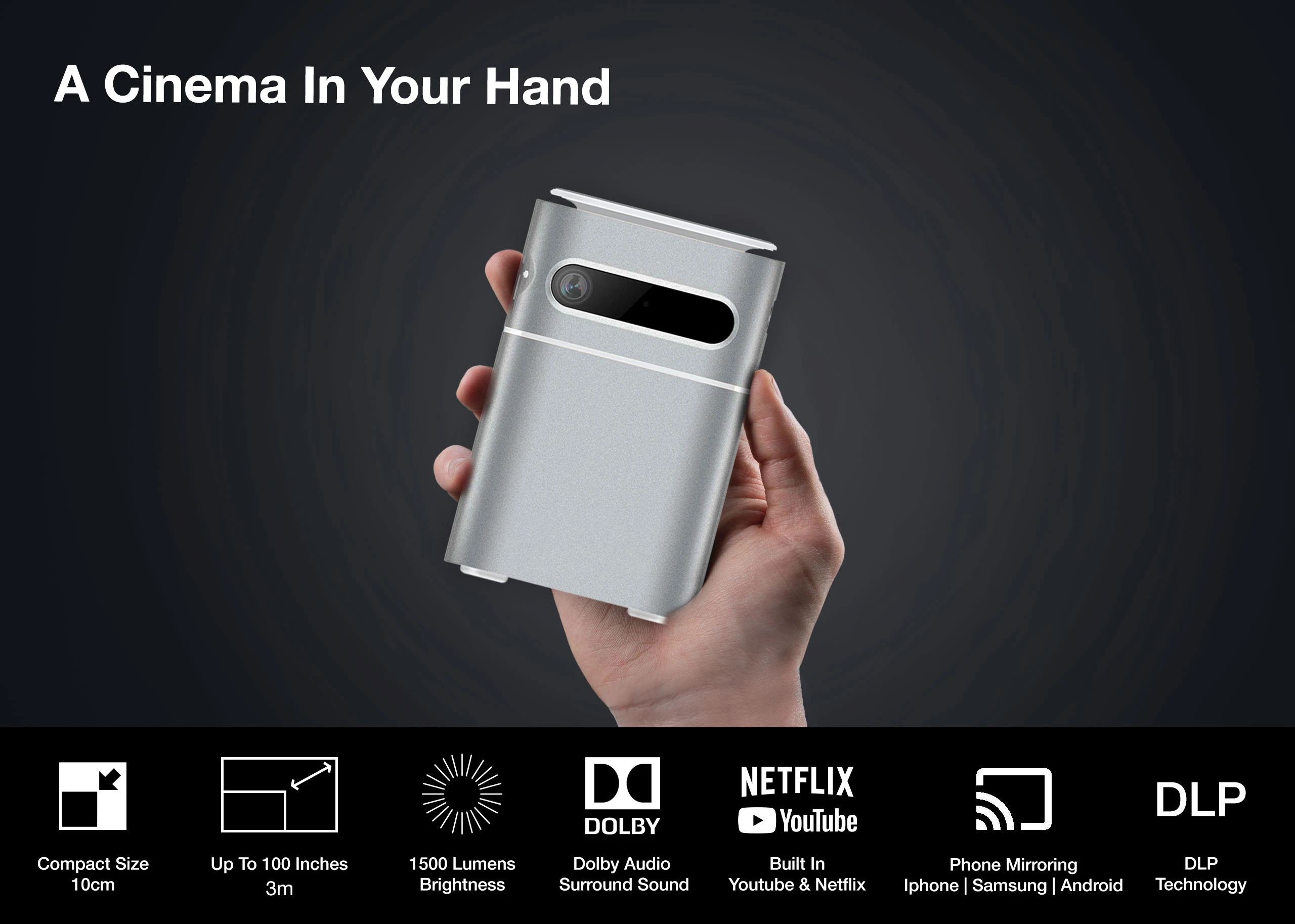 [New Mini Portable DLP Pico projector] Amazon Lazada Hot 1080P HD LED LCD Mini Pico Portable Home Theater Android 9.0 Projector