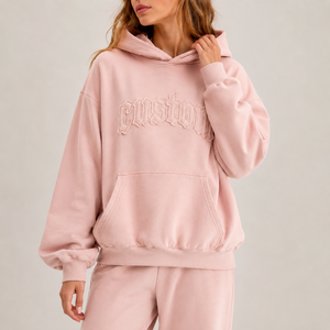 <span class=keywords><strong>Felpa</strong></span> con <span class=keywords><strong>Cappuccio</strong></span> da <span class=keywords><strong>Donna</strong></span> Personalizzata, Stile Vintage Street, con Spalle Scivolate, Bordo Grezzo Gotico e Logo Ricamato - Product Image 2