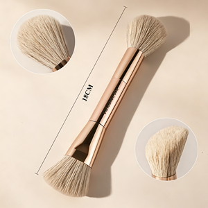 Brocha de Maquillaje de Doble Punta, Nuevo Estilo 2026, Pelo Sintético, Mango Metálico, Herramienta de Belleza para Base y Rostro - Product Image 5