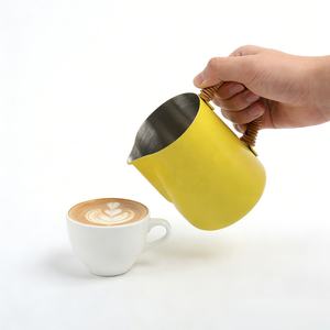 Pichet Latte Art de 12oz, pichet à vapeur pour expresso avec bec rond, pichet à mousseur à lait - Product Image 6