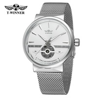 Montre mécanique automatique pour homme en acier inoxydable, personnalisable OEM/ODM, largeur de bracelet 20 mm, cadran en verre, affichage élégant