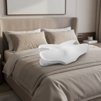 Oreiller cervical orthopédique en mousse à mémoire de forme JTY, motif papillon personnalisé, anti-ronflement, motifs marins unis, sommeil profond – Meilleure vente