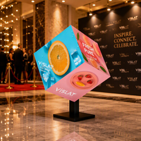 Écran LED à quatre faces VISLAT Factory Direct Full Color Magic Cube avec logo personnalisé sur mesure pour la publicité numérique