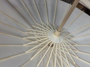 84OD Parapluie en papier peint à la main blanc à l'huile Parapluie artisanal pour enfants avec papier vierge de style féerique pour la peinture - Product Image 2