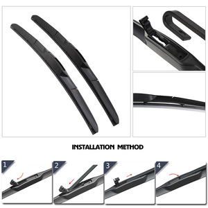Balais d'essuie-glace sans cadre pour Opel Corsa C 2000-2006, caoutchouc synthétique avant, angle de raclage de 180 degrés - Product Image 5