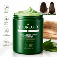 Crème réparatrice pour cheveux au collagène biologique, cheveux abîmés, hydratante, nourrissante, réparation des dommages, soin capillaire professionnel