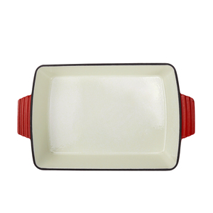 Plat à rôtir en <span class=keywords><strong>fonte</strong></span> <span class=keywords><strong>émaillée</strong></span> personnalisé de 33 cm, épaisseur 7 cm, forme rectangulaire, compatible four, gaz et induction - Product Image 3