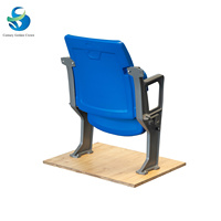 Chaise en plastique HDPE à rabat imperméable avec accoudoirs, siège pliable pour stade, sièges d'intérieur, sièges d'extérieur, Century Golden Crown SJ-A021