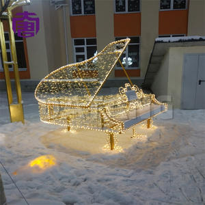 Esculturas Decorativas LED 3D para Exteriores, Instrumentos Musicales: Piano, Guitarra, Violín, Saxofón, Trompeta, Decoración para Ramadán, Navidad, Paisajes - Product Image 4