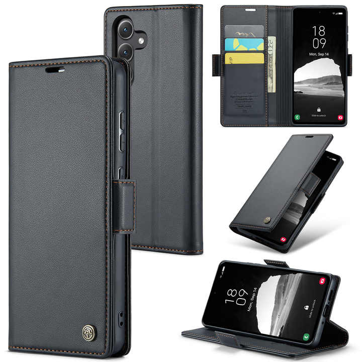 Caseme 023 PU Leather Flip Wallet Card Holder Stand Holder Mobile Phone Cover Case For Samsung Galaxy A35 5G