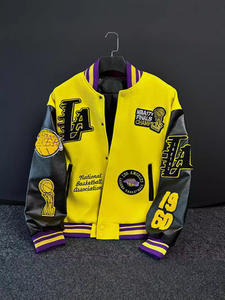 Chaqueta Universitaria de Béisbol Estilo Piloto Bordada en Cuero PU de Moda Urbana Hip-Hop para Hombre con Logotipo Personalizado Chaquetas Bomber de Cuero para Hombre - Product Image 2