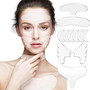 11 Uds almohadillas antiarrugas parches faciales de silicona <span class=keywords><strong>para</strong></span> la prevención de Líneas de piel eliminador de arrugas durante la noche mientras duerme - Product Image 1