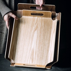 <span class=keywords><strong>Bandeja</strong></span> de café comercial de madera con doble asa, <span class=keywords><strong>bandeja</strong></span> <span class=keywords><strong>rectangular</strong></span> para tetera, soporte para tazas, apta para microondas, estilo japonés, ligera - Product Image 1