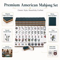 Tuiles de Mahjong Américaines de Luxe Modernes Bleu Marine Superposées avec Sac de Transport Inclus Utilisation Universelle