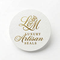 Autocollants en papier texturé blanc avec logo personnalisé, gaufrage à chaud en feuille d'or, emballage de luxe, étiquette adhésive fabriquée en Chine, cadeau artisanal