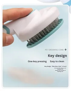 Escova de Grooming para Animais de Estimação com Logo Personalizado, Auto-Limpante, Fabricada em Plástico - Product Image 4