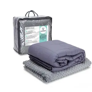 Cobertor pesado premium em tecido de bambu Oeko-Tex Standard100 cobertor pesado com contas de vidro não tóxicas cobertor pesado para refrigeração