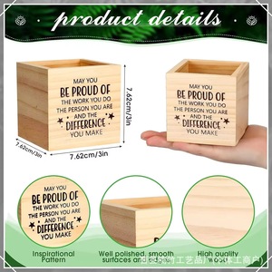 Mini caja de madera para flores, color madera natural, maceta de escritorio para plantas suculentas de interior, para el hogar, oficina, sala de estar, dormitorio - Product Image 1