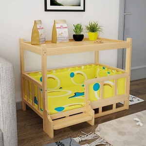 Lit pour animaux de compagnie Echo XXL de luxe, motif uni, style moderne, meuble de chevet multifonction en bois pour chat et chien - Product Image 4