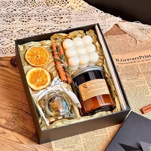 Aroma Sensation Candle Gift Box Set With Dried Orange Cinnamon And Glass Jar For Holiday Wedding Christmas - Product Image 3