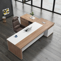 Bureau de direction de qualité en MDF, mobilier de bureau commercial avec tiroir, ensemble de bureau en L avec huche, bureau de PDG/directeur