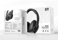 Casque sans fil OEM VJ379 de haute qualité pour téléphone portable, 50 heures d'autonomie, ANC, cuir, métal, circum-auriculaire, étanche IPX4, basses améliorées
