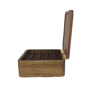 Solid Wood Acacia <b>Box</b> Square 9mm <b>Lockable</b> Gift Packaging For Essential Oil And Cordyceps YH-0015 - Product Image 3
