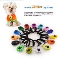 Clicker d'entraînement pour chien Alpet personnalisé avec fonction sonore en matériau ABS, poignée longue, forme ovale, sangle de poignet