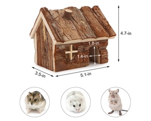 Cage de luxe moderne et écologique pour petits animaux, maison de hamster en bois massif, <span class=keywords><strong>cabane</strong></span> en forme de trou d'arbre pour souris de hamsters nains - Product Image 4