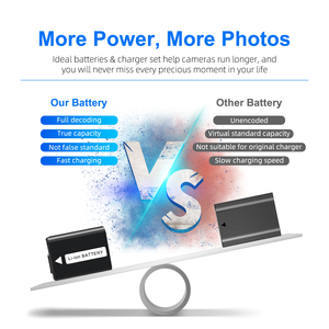 เหมาะสำหรับแบตเตอรี่กล้อง NP-FW50 ของโซนี่ A6000, A6100, A6300, A6400, A6500, A6600 พร้อมที่ชาร์จแบตเตอรี่กล้องมิเรอร์เลส - Product Image 4