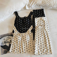 Ensemble de pyjamas minimalistes 2 pièces pour femmes, motif floral à pois, en modal, rembourré, tenue d'intérieur et de détente pour femmes