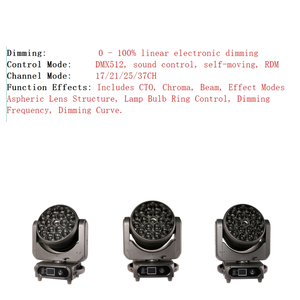 UNOXINE 19*40W RGBW B-Eye K15 Zoom Wash Moving Head Light pour concerts, fêtes, clubs et spectacles sur scène - Product Image 2