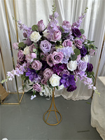 IFG Home Lila Seiden-Kunstblumenarrangement 60cm Kugel für Hochzeiten und Feiertage, Heimdekoration für Weihnachten, Muttertag, Ostern