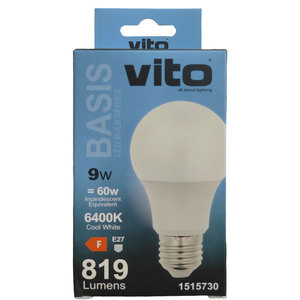 Bombilla LED E27 9W 819lm 6400K Luz Fría Vito - Product Image 2