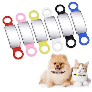 ब्लैंक पेट डॉग टैग सिलिकॉन स्टेनलेस स्टील डॉग आईडी टैग कुत्ते बिल्ली के लिए एंटी-लॉस्ट पेट नेमप्लेट टैग - Product Image 1