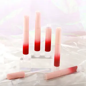 Новый дизайн 2,5 мл матовая трубка для блеска для губ на заказ круглая пластиковая маленькая милая розовая трубка для блеска для губ